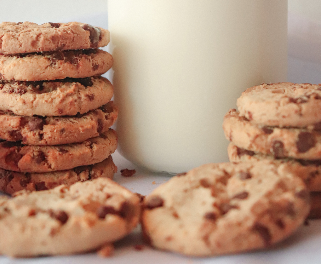 chocolate chip cookies close up